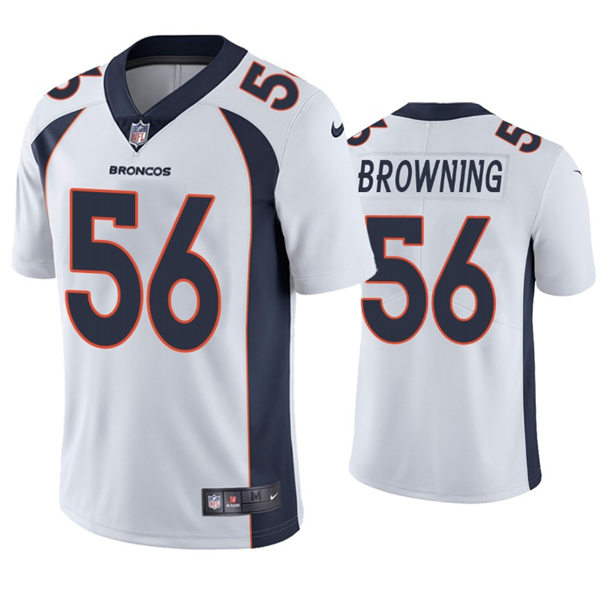 Mens Denver Broncos #56 Baron Browning Nike White Vapor Untouchable Limited Jersey