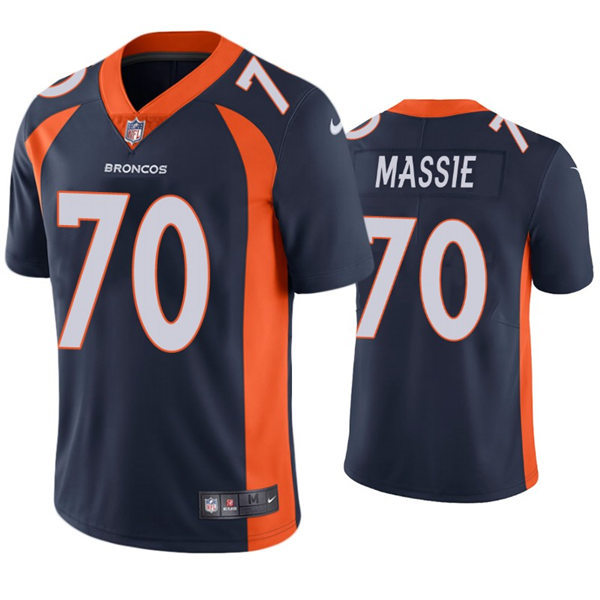 Mens Denver Broncos #70 Bobby Massie Nike Navy Vapor Untouchable Limited Jersey