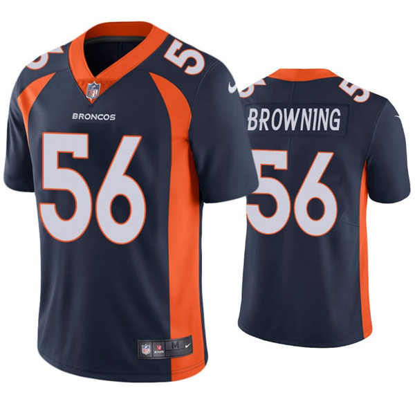 Mens Denver Broncos #56 Baron Browning Nike Navy Vapor Untouchable Limited Jersey