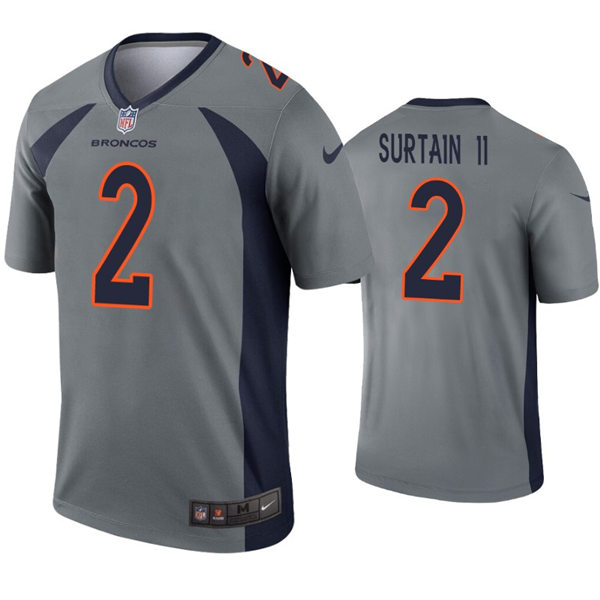 Mens Denver Broncos #2 Patrick Surtain II Nike Gray Inverted Legend Player Jersey