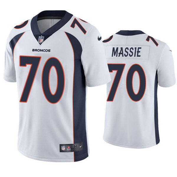 Mens Denver Broncos #70 Bobby Massie Nike White Vapor Untouchable Limited Jersey