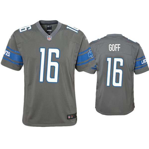 Youth Detroit Lions #16 Jared Goff Nike Silver Color Rush Jersey