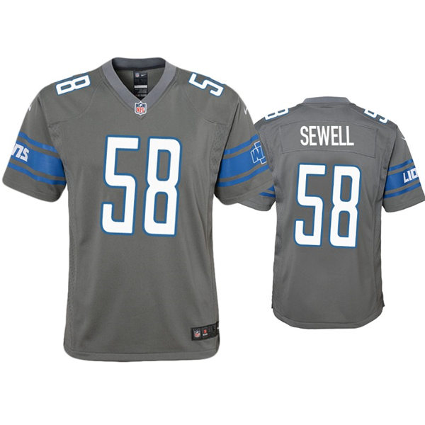 Youth Detroit Lions #58 Penei Sewell Nike Silver Color Rush Jersey
