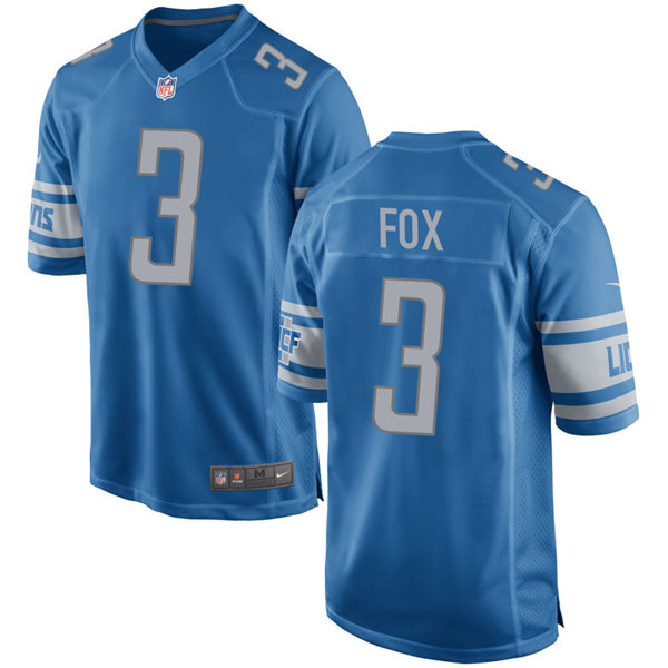 Mens Detroit Lions #3 Jack Fox Nike Blue Vapor Untouchable Limited Jersey