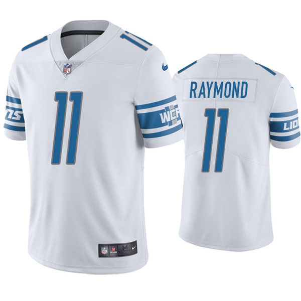 Mens Detroit Lions #11 Kalif Raymond Nike White Vapor Untouchable Limited Jersey