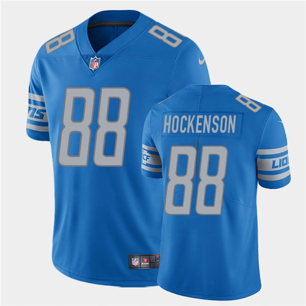 Mens Detroit Lions #88 T.J. Hockenson Nike Blue Vapor Untouchable Limited Jersey