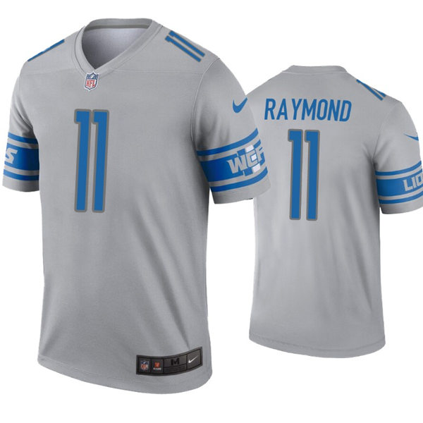 Mens Detroit Lions #11 Kalif Raymond Nike Gray Inverted Legend Jersey