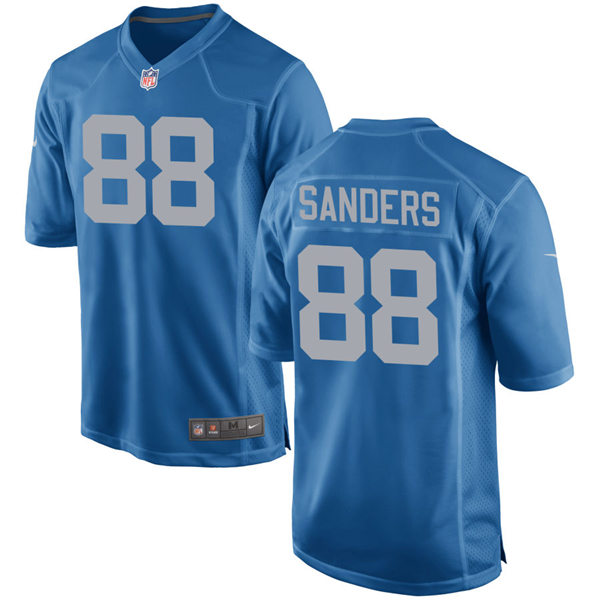 Mens Detroit Lions Retired Player #88 Charlie Sanders Nike Blue 2017 Throwback Limited Player Jersey