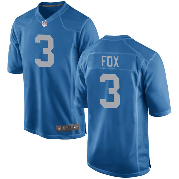 Mens Detroit Lions #3 Jack Fox Nike Blue 2017 Throwback Limited Player Jersey