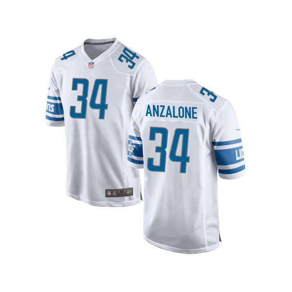 Mens Detroit Lions #34 Alex Anzalone Nike White Vapor Untouchable Limited Jersey