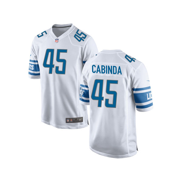 Mens Detroit Lions #45 Jason Cabinda Nike White Vapor Untouchable Limited Jersey