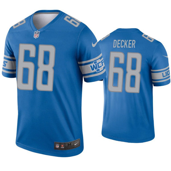 Mens Detroit Lions #68 Taylor Decker Nike Blue Vapor Untouchable Limited Jersey