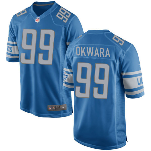 Mens Detroit Lions #99 Julian Okwara Nike Blue Vapor Untouchable Limited Jersey