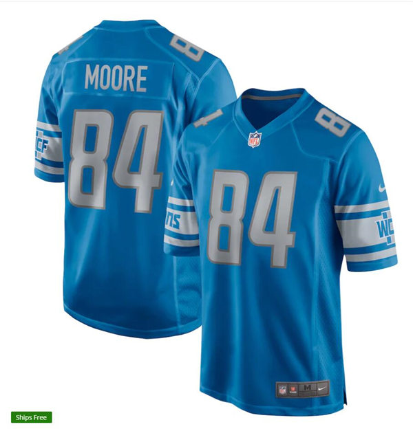 Mens Detroit Lions Retired Player #84 Herman Moore Nike Blue Vapor Untouchable Limited Jersey