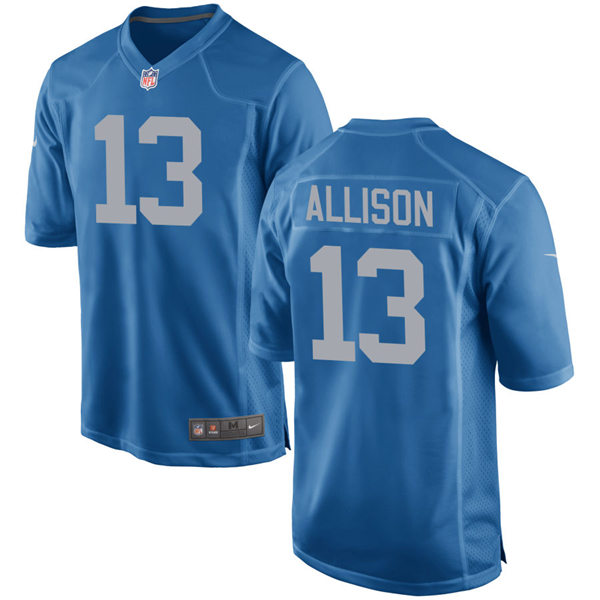 Mens Detroit Lions #13 Geronimo Allison Nike Blue 2017 Throwback Limited Player Jersey