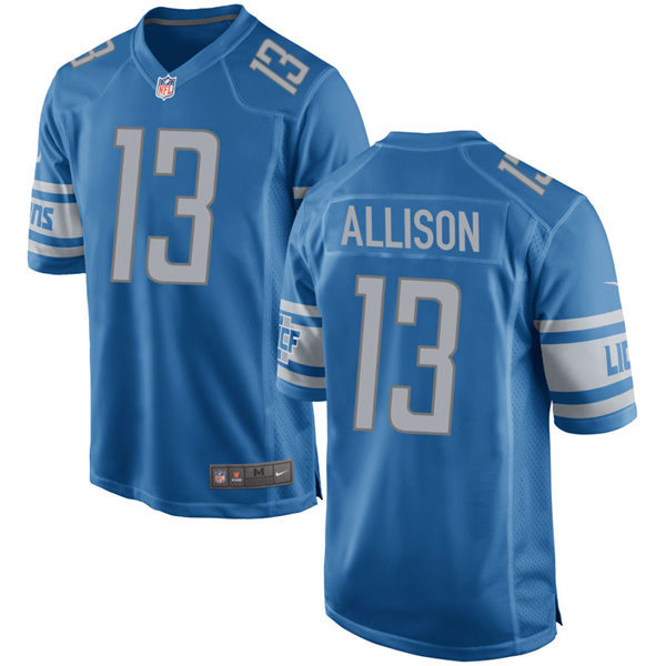 Mens Detroit Lions #13 Geronimo Allison Nike Blue Vapor Untouchable Limited Jersey