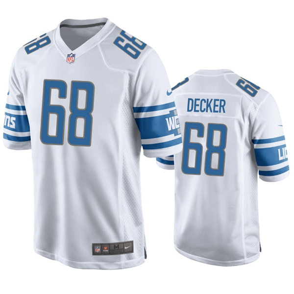 Mens Detroit Lions #68 Taylor Decker Nike White Vapor Untouchable Limited Jersey