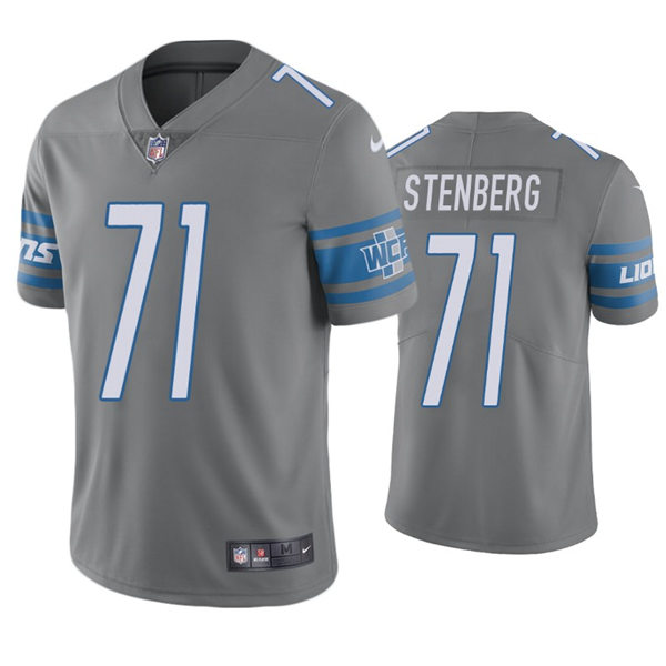Mens Detroit Lions #71 Logan Stenberg Nike Silver Color Rush Limited Player Jersey