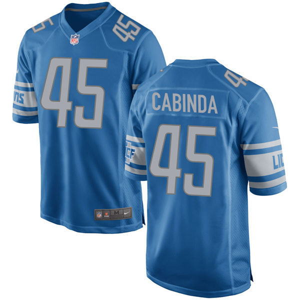 Mens Detroit Lions #45 Jason Cabinda Nike Blue Vapor Untouchable Limited Jersey