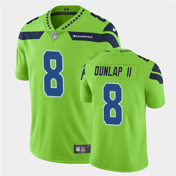 Mens Seattle Seahawks #8 Carlos Dunlap II Nike Neon Green Color Rush Limited Jersey