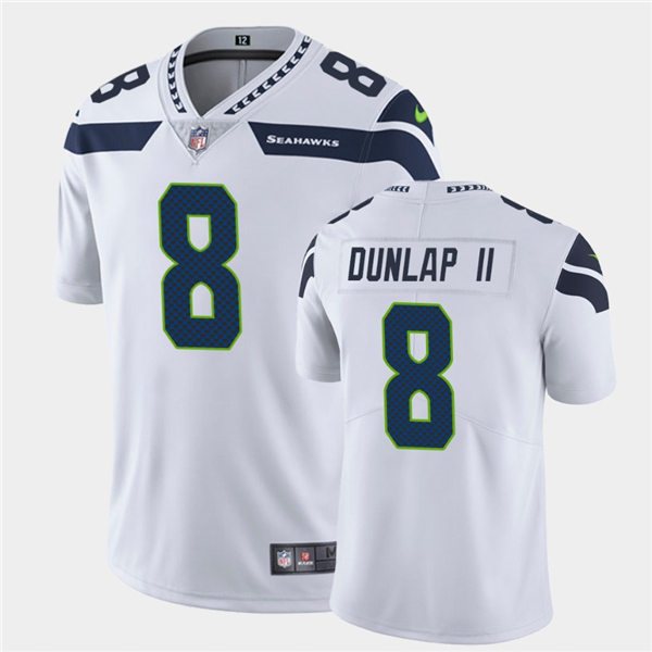 Mens Seattle Seahawks #8 Carlos Dunlap II Nike White Vapor Limited Jersey