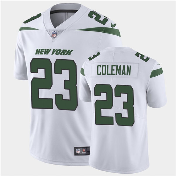 Mens New York Jets #23 Tevin Coleman Nike White Limited Jersey
