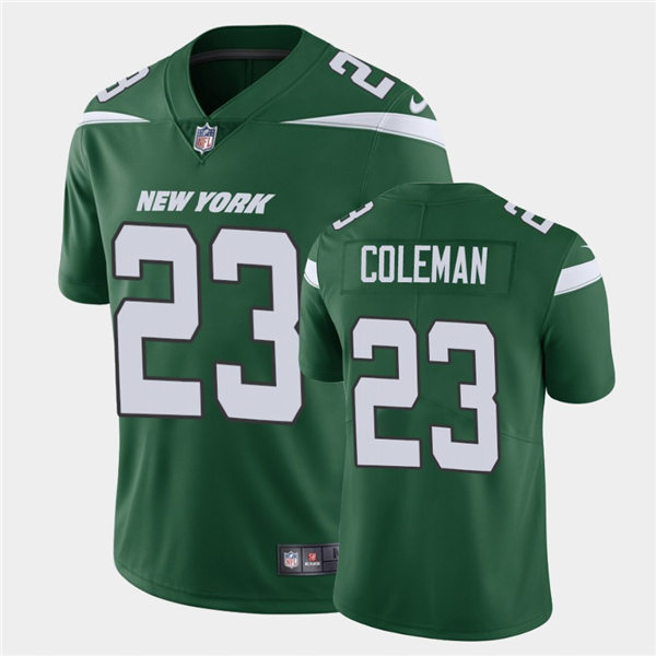 Mens New York Jets #23 Tevin Coleman Nike Gotham Green Vapor Limited Jersey