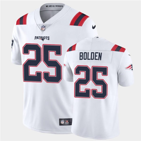 Mens New England Patriots #25 Brandon Bolden Nike White Vapor Limited Jersey