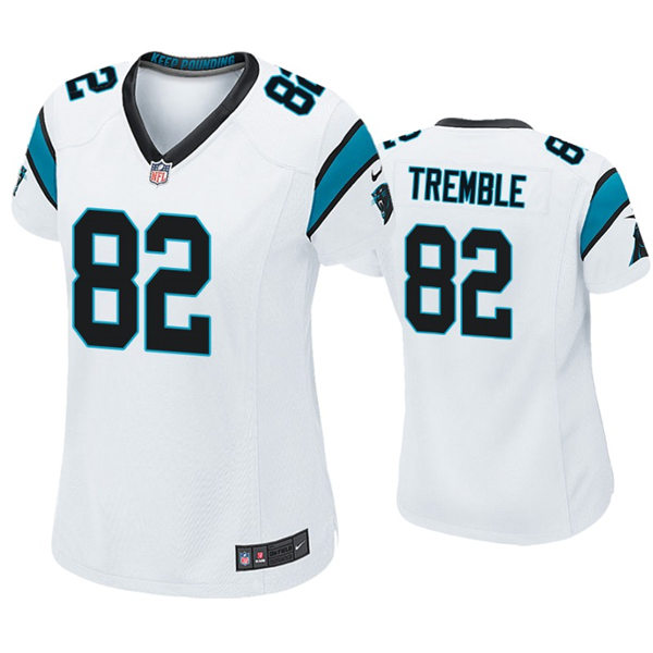 Womens Carolina Panthers #82 Tommy Tremble Nike White Limited Jersey