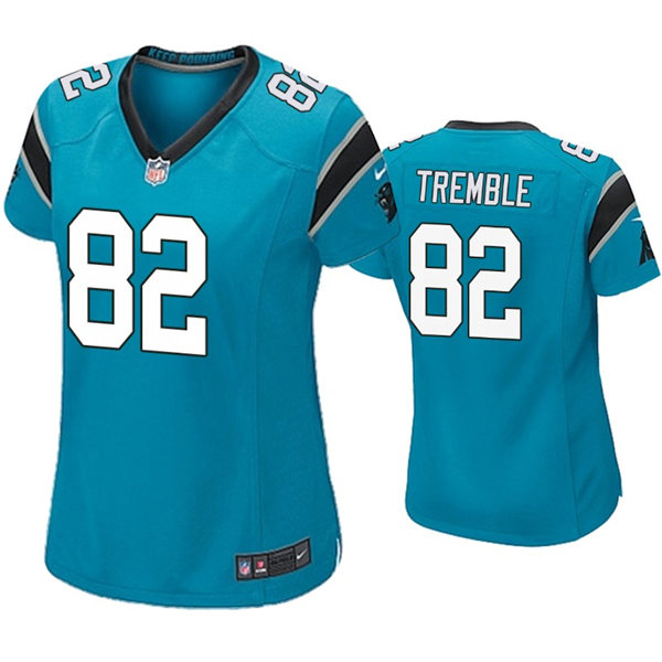 Womens Carolina Panthers #82 Tommy Tremble Nike Blue Limited Jersey