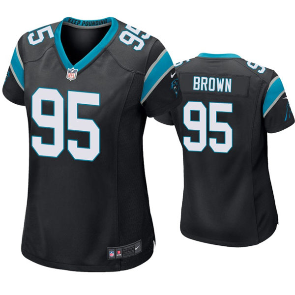 Womens Carolina Panthers #95 Derrick Brown Nike Black Limited Jersey