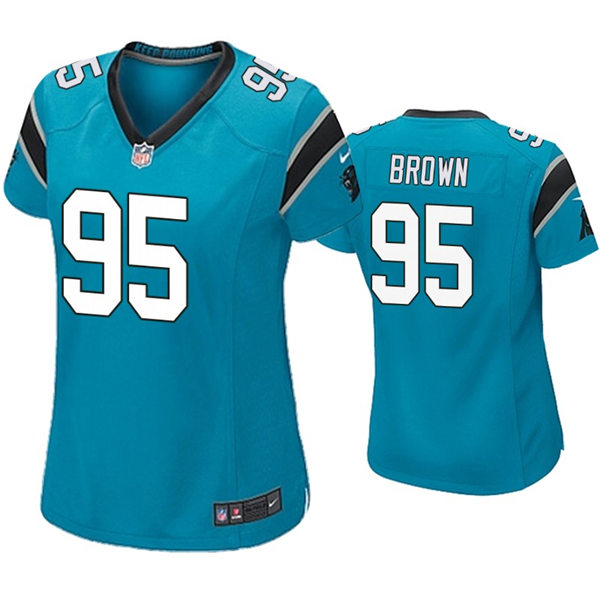 Womens Carolina Panthers #95 Derrick Brown Nike Blue Limited Jersey