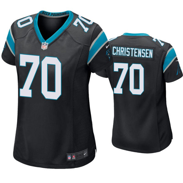 Womens Carolina Panthers #70 Brady Christensen Nike Black Limited Jersey