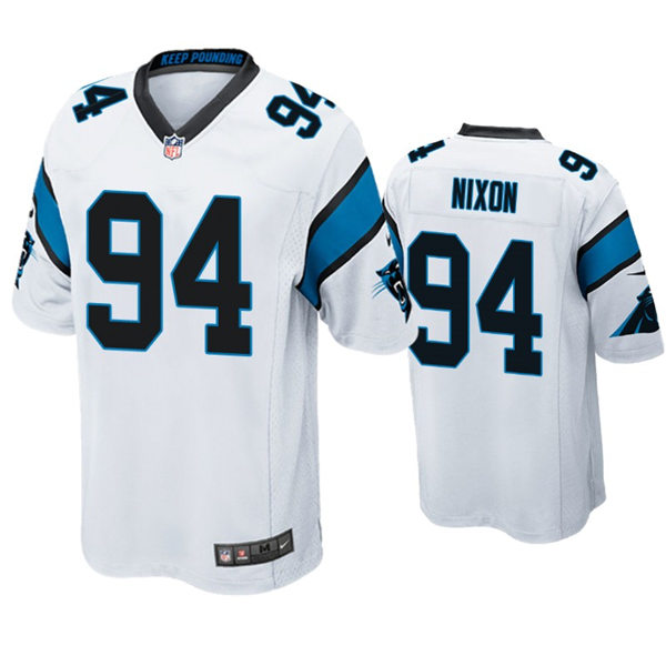 Mens Carolina Panthers #94 Daviyon Nixon Nike White Vapor Untouchable Limited Jersey