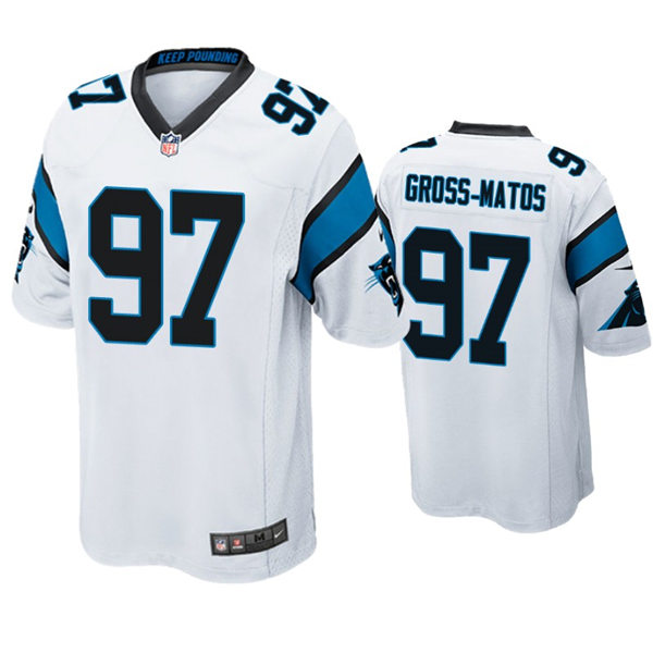 Mens Carolina Panthers #97 Yetur Gross-Matos Nike White Vapor Untouchable Limited Jersey 