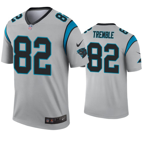 Mens Carolina Panthers #82 Tommy Tremble Nike Grey Inverted Legend Jersey