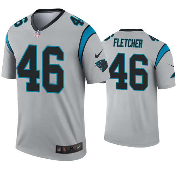 Mens Carolina Panthers #46 Thomas Fletcher Nike Grey Inverted Legend Jersey