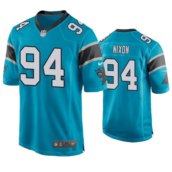 Mens Carolina Panthers #94 Daviyon Nixon Nike Blue Vapor Untouchable Limited Jersey