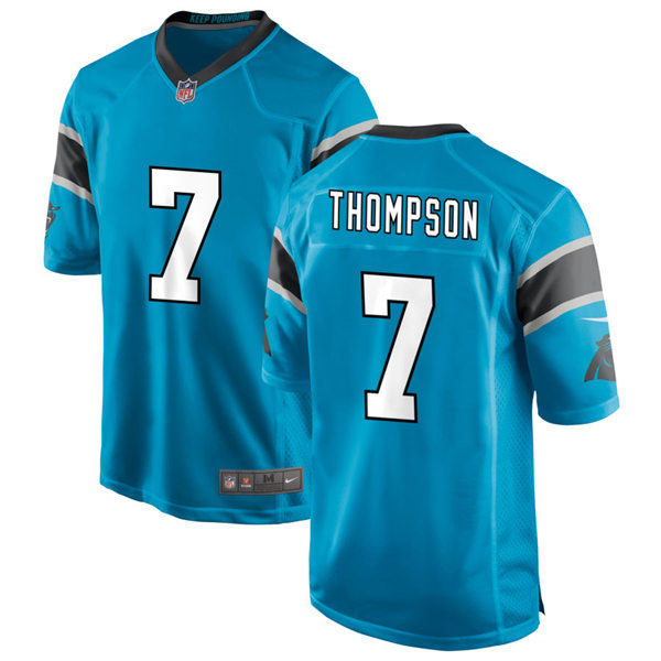 Mens Carolina Panthers #7 Shaq Thompson Nike Blue Vapor Untouchable Limited Jersey