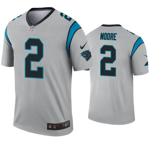 Mens Carolina Panthers #2 D. J. Moore Nike Grey Inverted Legend Jersey
