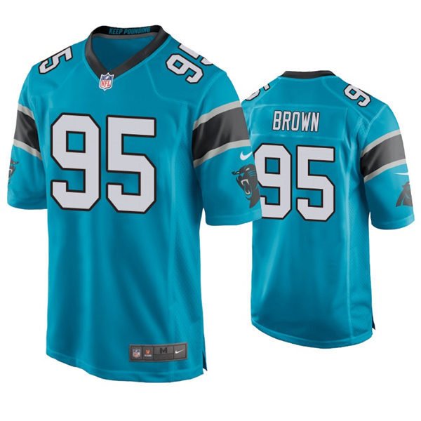 Youth Carolina Panthers #95 Derrick Brown Nike Blue Limited Jersey