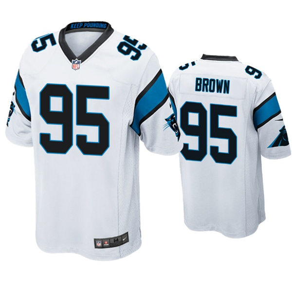 Youth Carolina Panthers #95 Derrick Brown Nike White Limited Jersey