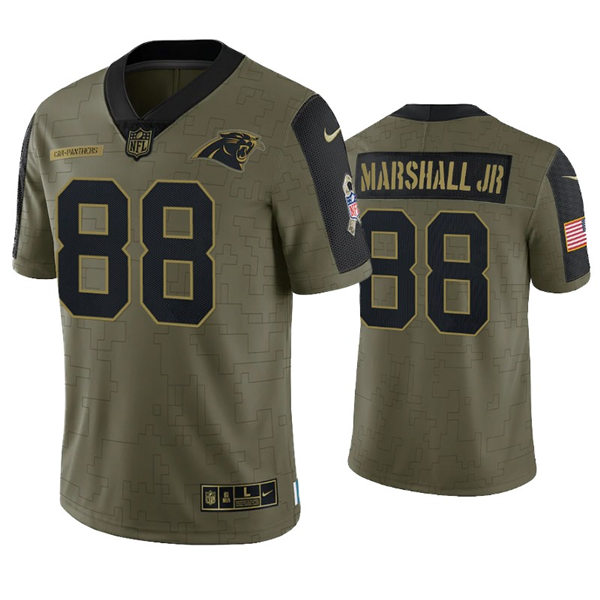 Mens Carolina Panthers #88 Terrace Marshall Jr. Nike Olive 2021 Salute To Service Limited Jersey