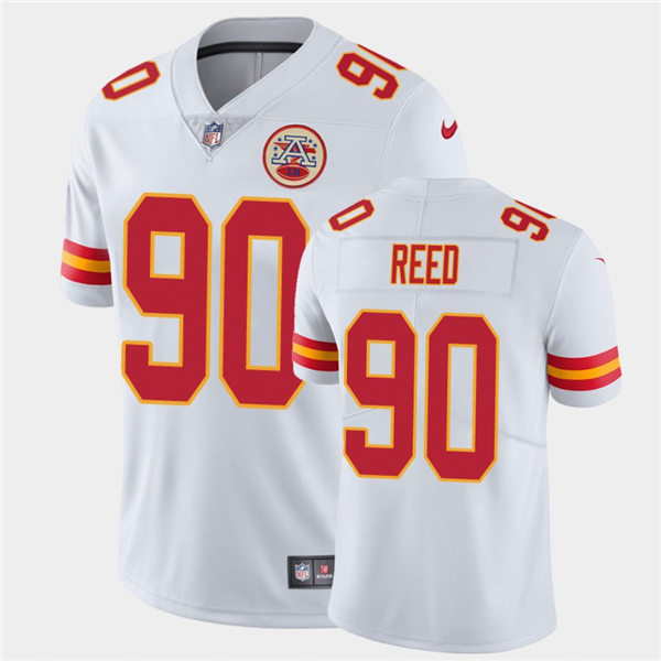 Mens Kansas City Chiefs #90 Jarran Reed Nike White Vapor Limited Jersey