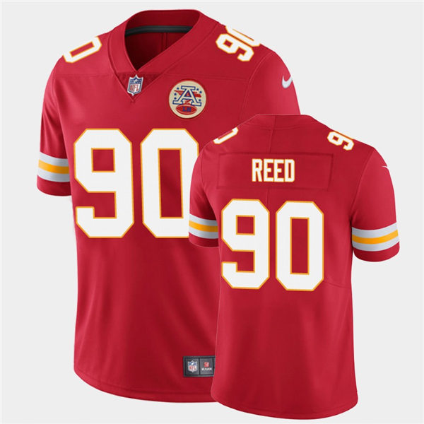 Mens Kansas City Chiefs #90 Jarran Reed Nike Red Vapor Limited Jersey