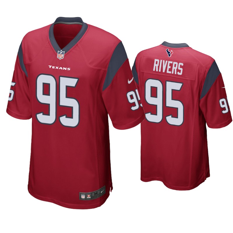 Mens Houston Texans #95 Derek Rivers Nike Red Vapor Limited Jersey