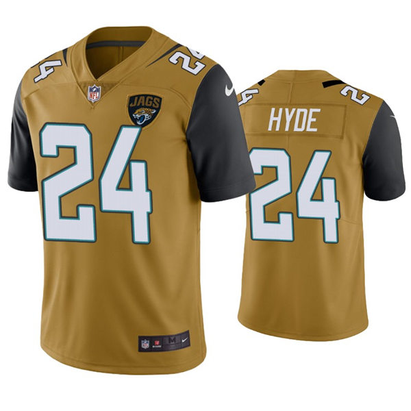 Mens Jacksonville Jaguars #24 Carlos Hyde Nike Bold Gold Color Rush Limited Jersey