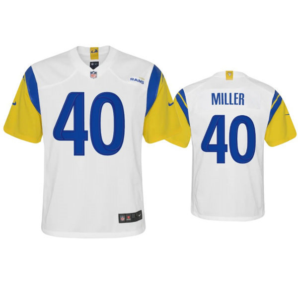 Youth Los Angeles Rams #40 Von Miller 2021 Nike White Modern Throwback Jersey