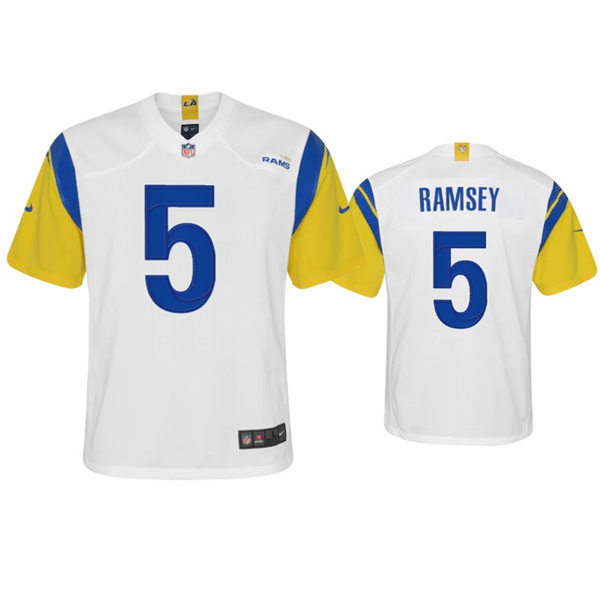Youth Los Angeles Rams #5 Jalen Ramsey 2021 Nike White Modern Throwback Jersey