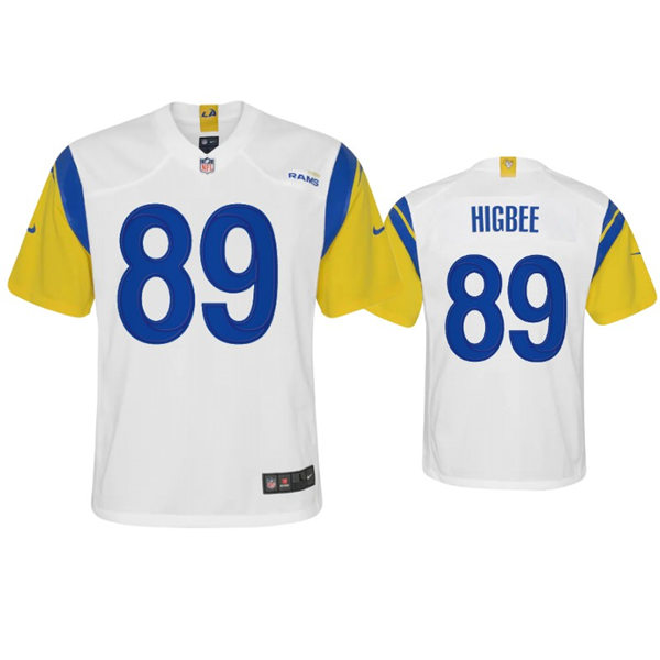 Youth Los Angeles Rams #89 Tyler Higbee 2021 Nike White Modern Throwback Jersey